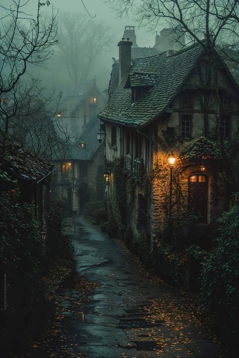 Creepy Houses, Fantasy Places, Autumn Scenery, Beautiful Dark Art, Dark Academia Aesthetic, Academia Aesthetic, Autumn Aesthetic, Fantasy Landscape, Scenery Wallpaper