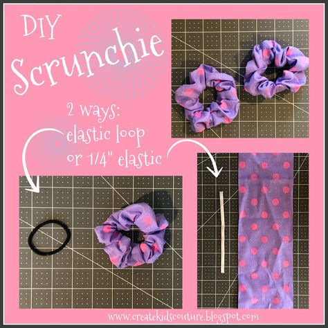 Create Kids Couture: DIY Hair Scrunchies Tips Menjahit, Create Kids Couture, Hair Ties Diy, Diy Sy, Diy Hair Scrunchies, Paper Sewing, Diy Sewing Tutorials, Scrunchies Diy, Scrunchie Hair