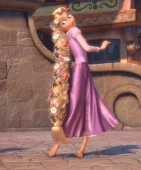 Tangled. Rapunzel's hair is so pretty!!!! The Princess, Purple Dress, Rapunzel, Tangled, A Woman, Disney Princess, Disney, Purple, Wall