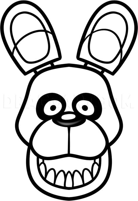 Fnaf Coloring Pages, Golden Freddy, Bunny Coloring Pages, Valentine Day Boxes, Drawing Heads, Halloween Drawings, Valentine Box, Fnaf Drawings, Guided Drawing