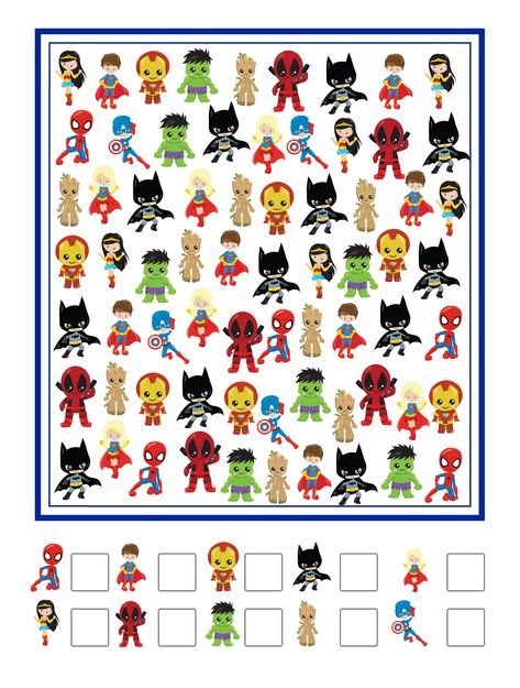 Superhero I Spy Printable for Kids Super Hero Activities, Robot Project, Spy Games For Kids, Superhero Crafts, Superhero Classroom, I Spy Games, Spy Games, Kids Worksheets, Worksheets Preschool