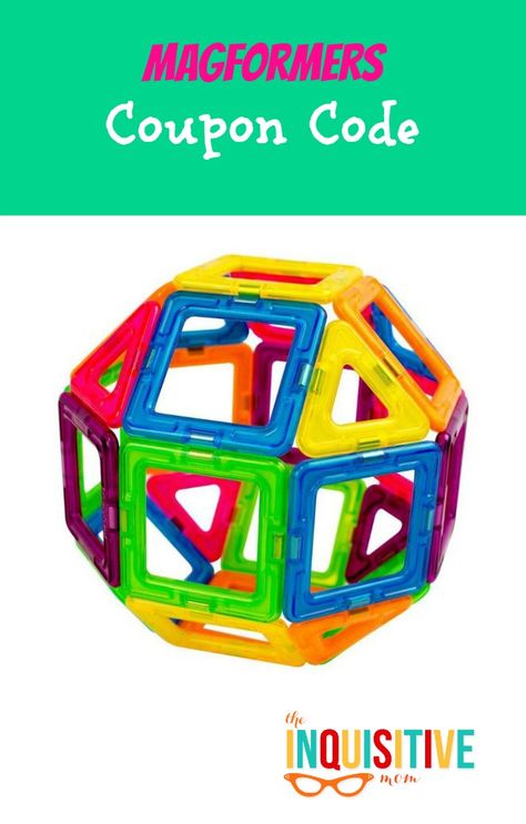 In anticipation of the review, I'm offering The Inquisitive Mom readers a MAGFORMERS Coupon Code. Magformers Ideas, Magnetic Building Toys, Magna Tiles, Magnetic Construction, Isosceles Triangle, Puzzle Cube, Magnetic Tiles, Construction Toy, Indoor Activities For Kids