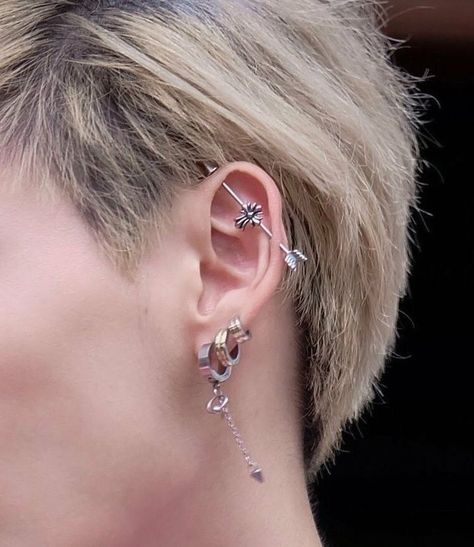 Kpop Ear Piercings, Guys Ear Piercings, Types Of Ear Piercings, Diy Easter Gifts, Cool Ear Piercings, Accessory Inspo, Cool Piercings, Ear Piercing, Piercing Tattoo