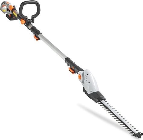 VonHaus Pole Hedge Trimmer Cordless – Long Reach Telescopic Extendable Cutter for Hedges, Bushes, Branches, Shrubs – 20V Battery, Charger, Shoulder Strap, 135° Adjustable Head, Dual Action Blades : Amazon.co.uk: Garden Hedge Trimmer, Hedge Trimmers, Uk Garden, Shed Storage, Battery Charger, Decor Lighting, Hedges, Garden Furniture, Garden Tools