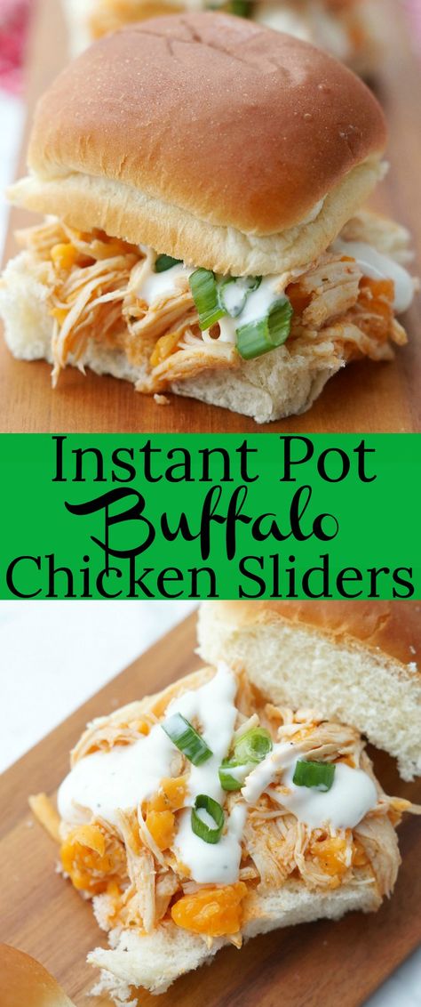 Easy Chicken Sandwich, Buffalo Chicken Sliders Recipes, Sandwich Dinner, Instant Pot Buffalo Chicken, Sliders Recipes Chicken, Easy Sandwich, Buffalo Chicken Sliders, Easy Sandwich Recipes, Chicken Sliders