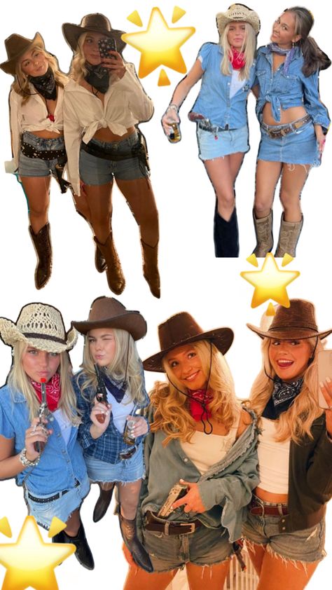 Cowboy Diy Costume, Cowboy Girl Costume, Farmer Girl Costume, Girls Cowgirl Costume, Zombie Cowboy, Farmer Halloween Costume, Cowgirl Costume Diy, Farmer Halloween, Sheriff Costume