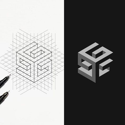 Perspective Logo, Fonts For Website, Isometric Logo, Logo Sketch Design, Top Fonts, Cool Symbols, Logo Sketches, Minimalist Business Logo, Tshirt Printing Design