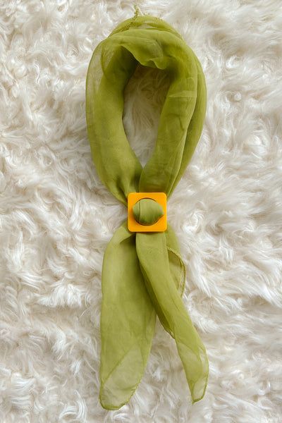 Square Scarf Slide in Yellow – Miracle Eye Scarf Slides, Miracle Eye, Scarf Slide, Yellow Clothes, Yellow Scarf, Neck Ties, Slide In, Custom Tailoring, Handmade Clothes