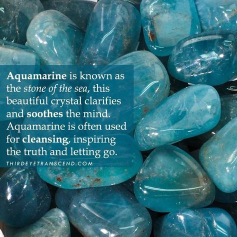 Aquamarine Stone Meaning, Healing Ideas, Crystal Children, Crystal Seashells, Crystal Healing Chart, Wiccan Spell Book, Crystals Healing Properties, Spiritual Crystals, Gemstone Meanings