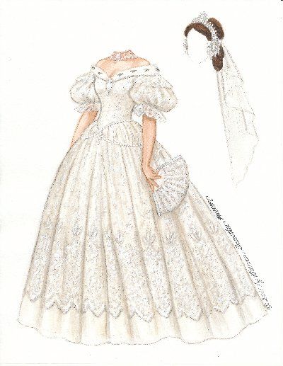 White and Gold Wedding. Sweetheart Corset Ballgown Dress. "Princess Bride" Mid 1700s Fashion, Bride Art, Ballgown Drawing, Dress Princess, Bride Drawing, 1800s Fashion Illustration, Vintage Wedding Dress Drawing, Wedding Dress Drawing, Victorian Dress Illustration