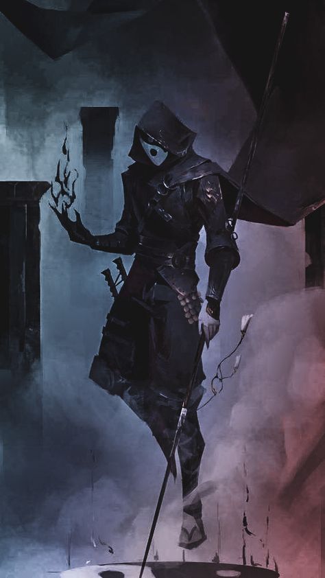 Shadow Dancer Dnd, Shadow Warrior Art, Shadow Slave Fanart, Reaper Concept Art, Necromancer Character Design, Shadow Mage, Sacrifice Art, Necromancer Art, Shadow Assassin