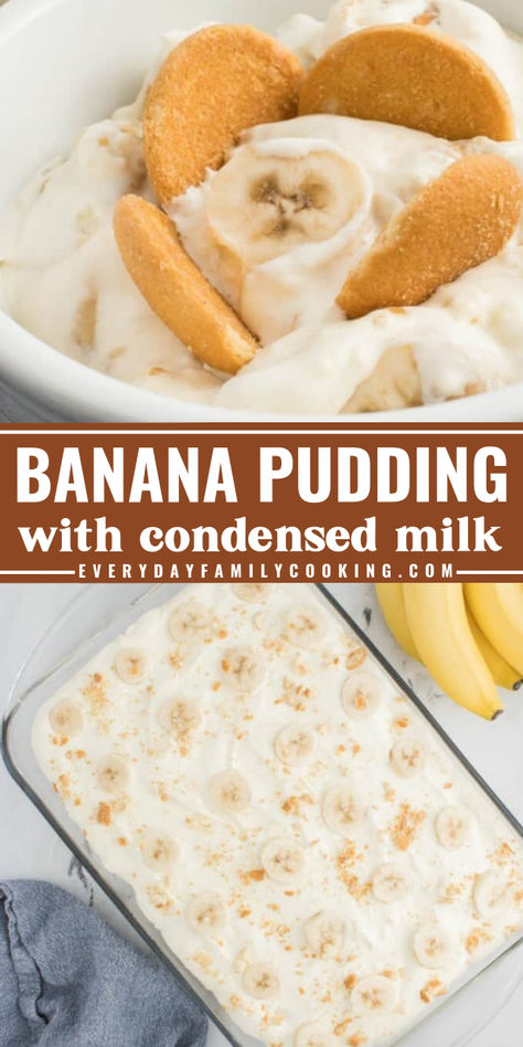 An easy Easter dessert recipe for you to try! This homemade banana pudding with condensed milk is a no bake Easter treat that's simple and easy to make. Indulge in the sweet, comforting flavor of this Cool Whip banana pudding! Very Best Banana Pudding, Sweet Condensed Milk Banana Pudding, Sweetened Condensed Milk Banana Pudding, Picnic Banana Pudding, Banana Pudding For A Crowd Easy, Banana Pudding Salad, Easy Banana Pudding Dessert, Banana Pudding Condensed Milk Cool Whip, Banana Pudding Easy Recipes