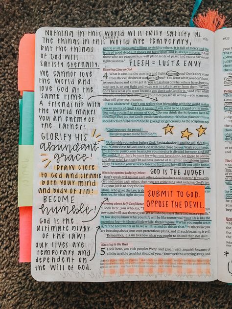 Bible Study Mark, Bible Margin Notes, Bible Journaling In Bible, Aesthetic Bible Notes, James Bible Study, Bible Annotations, Bible Aesthetic, Bible Doodles, Bible Journal Notebooks