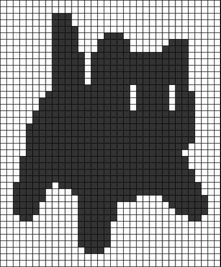 Crochet Wall Tapestry Pattern, Square Pixel Art Pattern, Kuromi Crochet Grid, 2 Colour Tapestry Crochet, Pixel Art Pattern Animals, Pixel Crochet Square, Sweater Alpha Pattern, Free Crochet Patterns Tapestry, Black Cat Perler Bead Patterns