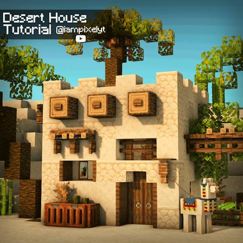 Minecraft Desert House, Minecraft Desert, Construction Minecraft, Case Minecraft, Minecraft Structures, Desert House, Minecraft House Plans, Minecraft Farm, Bangunan Minecraft