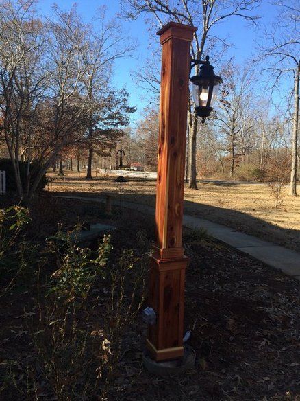 Eastern Red Cedar Light Post Post Lights Outdoor Ideas, Light Posts Outdoor Diy, Driveway Lamp Post, Solar Driveway Lights, Light Posts, Eastern Red Cedar, Cedar Posts, Driveway Lighting, Solar Landscape Lighting