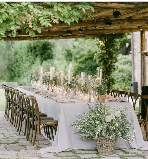 Branches Wedding Decor, White Wild Flowers, Wedding Planning Notebook, Olive Branch Wedding, Italian Dinner Party, Rehearsal Dinner Decorations, Tuscan Countryside, Persian Wedding, Under The Tuscan Sun