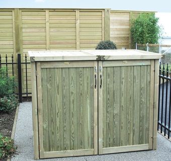 Wheelie Bin YOUR Modern Fence Panels, Bin Store Garden, Outdoor Garbage Storage, Wheelie Bin Storage, Deck Landscaping, Garbage Storage, Deck Accessories, Porch Uk, Bin Storage