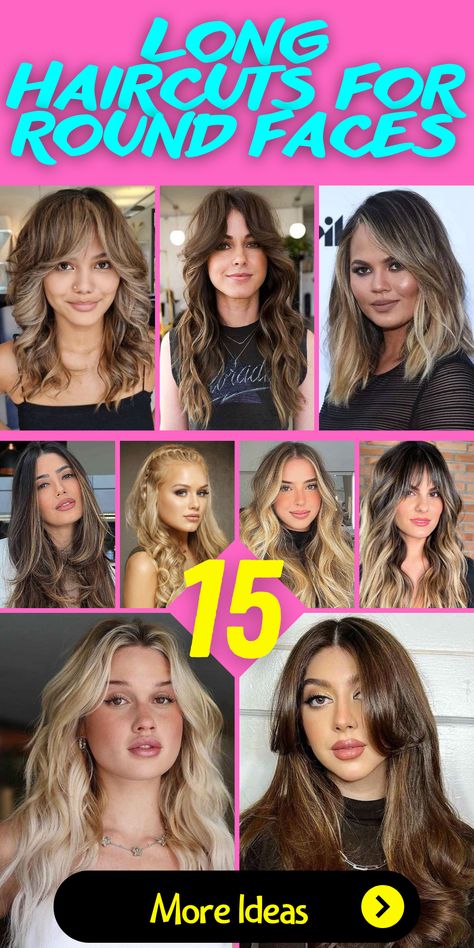 Find the perfect round face haircuts for long hair. Whether you prefer straight, wavy, or curly locks, layers and bangs can enhance your features. Try a layered haircut with side-swept bangs for a chic and modern look. Embrace your round face shape and rock a fabulous haircut that showcases your unique style and confidence. Get inspired by different ideas for round face haircuts and choose the one that suits you best. Round Face Long Layers, Long Hair Layers Round Face, Medium Long Haircut Round Face, Long Shag Haircut Round Face, Best Long Haircuts For Round Faces, Long Haircuts Round Face, Long Layered Haircuts For Round Faces, Long Layers For Round Faces, Long Layered Hair For Round Faces