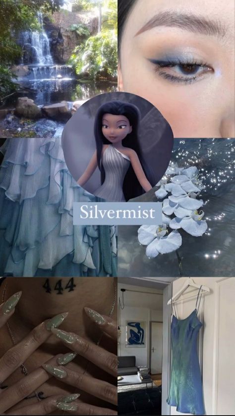 Silvermist Makeup Disney Fairies, Thinkerbell Faires, Silvermist Fairy Aesthetic, Silvermist Fairy Costume, Silvermist Aesthetic, Pixie Hollow Fairies, Tinkerbell Outfit, Fairies Aesthetic, Disney Fairies Pixie Hollow