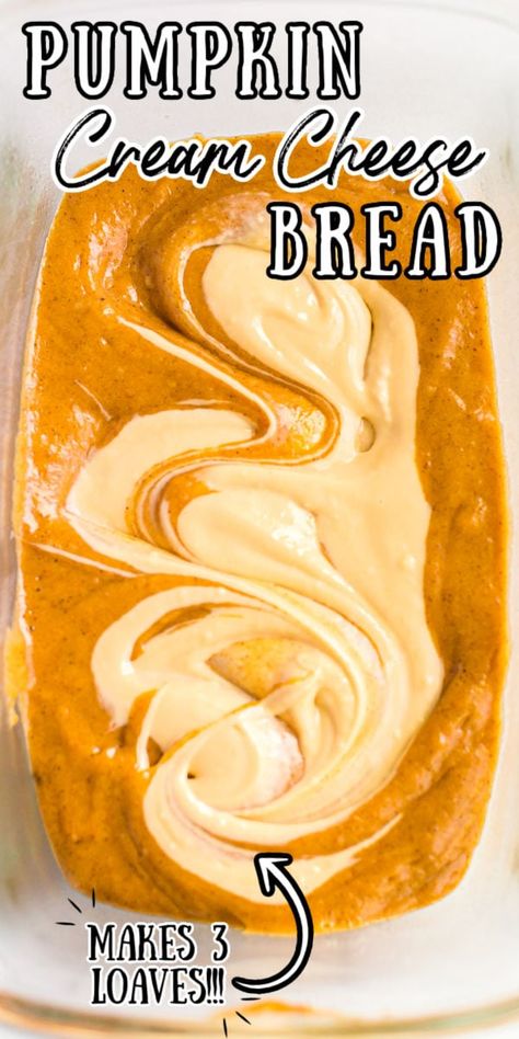 Pumpkin Cream Cheese Bread, Best Pumpkin Bread Recipe, Bread Pumpkin, Cream Cheese Swirl, Cream Bread, Cream Cheese Bread, Pumpkin Cream Cheese, Caramel Cream, Cheese Pumpkin