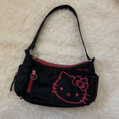 hello kitty bag #hellokittycollection #aesthetic #grunge #goth #gothgirl 00s Mode, Y2k Bags, Aesthetic Bag, Dr Shoes, Hello Kitty Aesthetic, Image Swag, 2000s Fashion Outfits, Hello Kitty Items, Pretty Bags