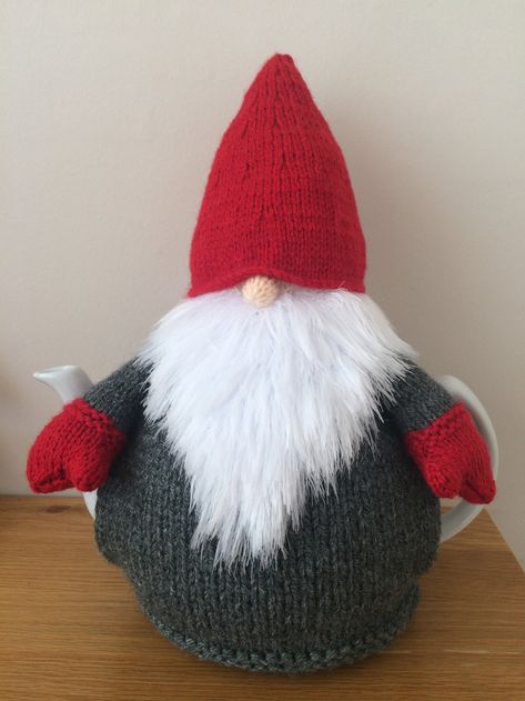 Tomte Tea cosy knitting pattern. PDF digital download. Cosypot | Etsy Knit Tea Cozy, Tea Cosy Pattern, Tea Cosy Knitting Pattern, Tea Cozy Pattern, Knitted Tea Cosies, Romper Sewing Pattern, Cozy Tea, Cozy Pattern, Cosy Christmas