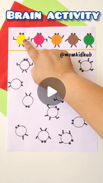 Shruti Jain ➡️ Mom Blogger on Instagram: "Brain Activity You Must Try 🤩  For this activity, I have used Dot Stickers, you can use colours or sketchpens.  Things needed: 1. Paper. 2. Dot stickers ( colours are an alternative).  Kids need to match the correct hand postions of these little cartoons and put the similar colour sticker on them.  Do try it with your kids. ❤️  ✅️ Follow @momkidhub for more kids related activities, art and craft, DIYs, Brain Activities and more.  #momkidhub #braingym #braingymforkids #braingymnastics #brainstimulation #brainbooster  #mindpower #kidsactivityideas #preschoolactivities #montessoritoddler #homeschoolingideas #momsaroundtheworld #punemomblogger #punemoms #BrainGymForKids #BrainExercises #LeftAndRightBrain #rightbrain #leftbrain #kidsactivitiesideas #ga Brain Booster Activities For Kids, Dot Sticker Activities, Brain Gym For Kids, Brainstorming Activities, Visual Perception Activities, Brain Stimulation, Dot Stickers, Brain Activity, Brain Booster