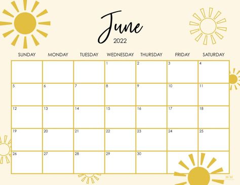 Printable June 2022 Calendar-Style 8 June Calendar, Summer Calendar Printable, Calander Printable, June Calendar Printable, Calender Printables, Free Planner Pages, Summer Calendar, Organizational Printables, Free Printable Calendar Templates