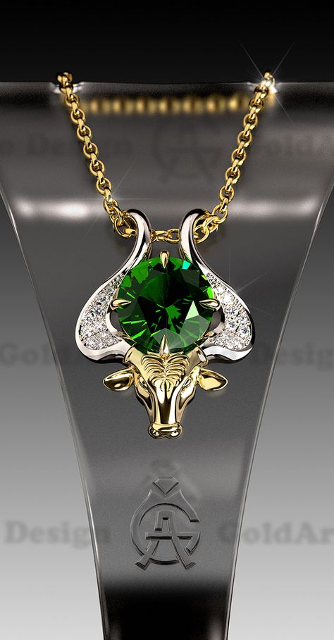 IS Gold Art.Studio: Taurus pendant . New collection of zodiac signs. Emerald Taurus, Taurus Jewelry, Taurus Pendant, Taurus Art, Taurus Necklace, Taurus Bull, Astrology Taurus, Taurus Women, Taurus Love