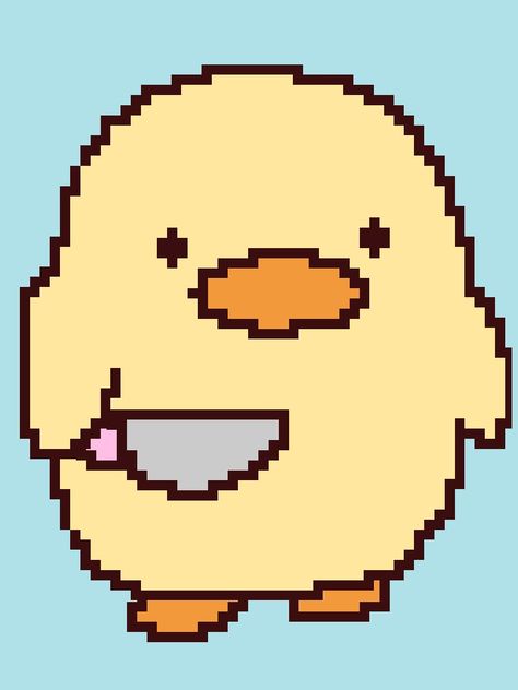 Pixel Art Pixel Art Duck With Knife Cute Pixel Art Duck With Knife Duck With Knife Perler Bead, Duck With Knife Pixel Art, Knife Pixel Art, Yellow Pixel Art, Duck Pixel Art, Duck With Knife, Cute Pixel Art, Youtube Creator, Knife Drawing