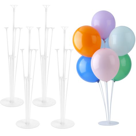 PRICES MAY VARY. 【Package includes】4 sets of balloon stand kits in total, each balloon stand kit includes 11 tubes，4 of which are tube connectors, 7 cups, and 1 base. (balloons are not included) 【Longlasting Material】Made of sturdy plastic, and reusable, the thickened balloon rod and joint are very sturdy. A balloon stand with separate cups makes it easy to hold multiple balloons together. 【Reusable】Our balloon holder can be reused, transparent balloon sticks, cups, and bases make the balloon st Table Decorations Balloons, Centerpiece Stand, Balloon Stand, Balloon Centerpiece, Balloon Holders, Transparent Balloons, Balloon Stands, Centerpiece Table, Balloon Centerpieces