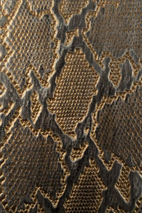 Inspired by its namesake reptile, Python makes for an unforgettable leather product. Its vibrant metallic colorations are hand-wiped onto its deep embossing, highlighting the leather’s detail and sophistication. #jamiesterndesign #embossed #python #interiordesignideas Sculptural Furniture, Leather Patterns, Whimsical Paintings, Texture Inspiration, Exclusive Furniture, Snake Patterns, Wood And Marble, Leather Pattern, Screen Shot