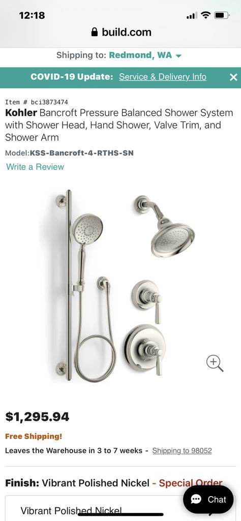 Kohler Bancroft Shower System, Kohler Bancroft, Fall City, Shower Arm, Shower Systems, Shower Heads, Dream Home, Shower