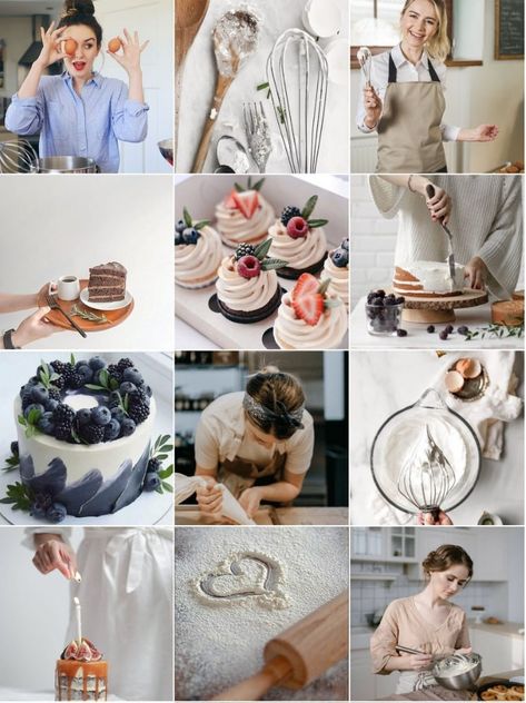 Baker Instagram Feed, Cake Photography Styling Ideas, Aesthetic Desserts Photography, Baker Photoshoot Ideas, Branding Mood Board Inspiration, Food Photography Dessert, Food Photography Composition, Baking Photography, Food Videography