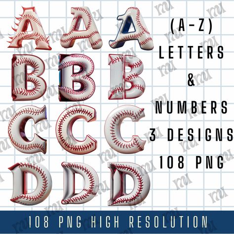 Baseball Letters, Baseball Clipart, Baseball Sublimation, Letters Png, Doodle Letters, Baseball Teams, Baseball Theme, Create Graphics, Doodle Lettering