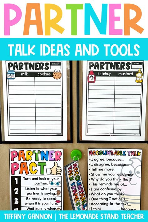 Looking for ways to help assign partners in the classroom? Make partner talk engaging and fun with these must-have partner pairing resources and tools. Read more about these fun partner cards, partner posters, partner sentence starters, and more from Tiffany Gannon by clicking the pin! Partner Talk, Partner Cards, Spring Classroom, Sentence Starters, 3rd Grade Classroom, First Grade Teachers, Reading Classroom, Primary Classroom, Teaching Elementary