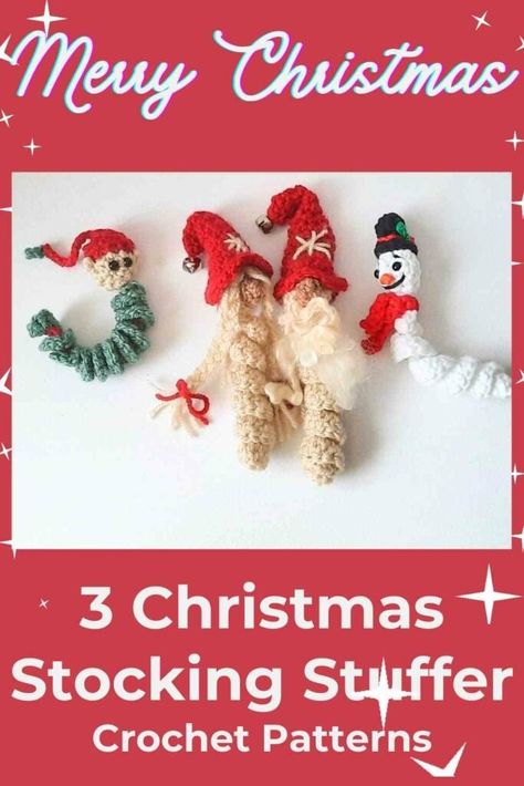 Christmas worry worm crochet patterns Easy Crochet Baby Hat, Start Crochet, Worry Worms, Elf Snowman, Worry Worm, Stocking Suffers, Crochet Craft Fair, Crochet Ripple Pattern, Google Eyes