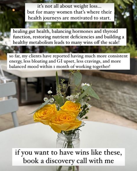 Ready for wins like these?⚡️ In my 1:1 holistic health coaching program, we run functional lab tests—GI MAP, HTMA, and DUTCH tests—and discover hidden imbalances driving fatigue and weight gain. These key lab markers helped my clients get results that set them on a trajectory of vibrant energy and health for years to come. No quick fixes here! 👋🏼 I know you were meant for more than the sum of your symptoms. With me, you won’t be dismissed. We’ll work together to unlock the vibrant, energize... Gut Health Plexus, Brain Gut Connection Mental Health, Healthy Metabolism, Thyroid Function, Nutrient Deficiency, Discovery Call, Hormone Balancing, Coaching Program, Gut Health