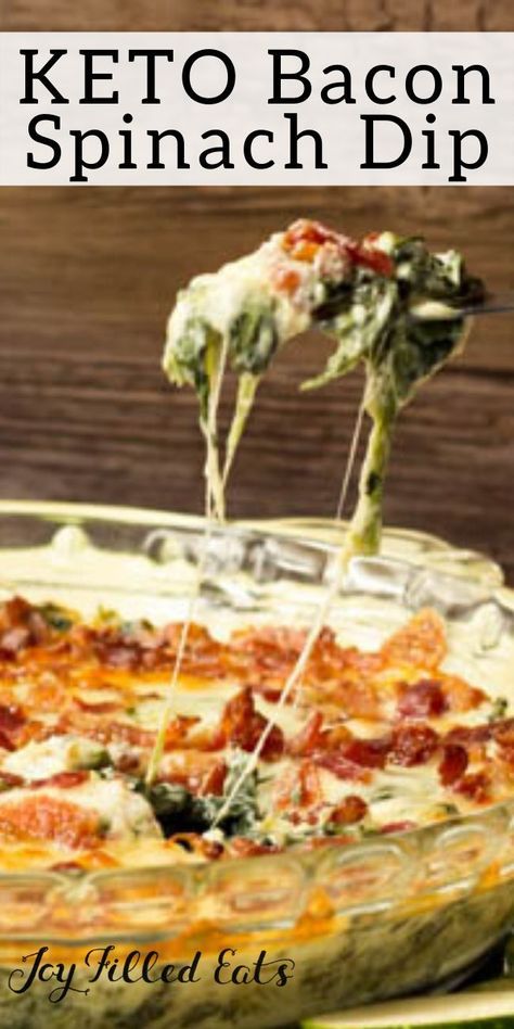 Bacon Spinach Dip Recipe - Low Carb, Keto, Gluten-Free, Grain-Free, THM S - This is the ultimate spinach dip! I've eaten spinach dip so very many times in my life but this Bacon Caesar Spinach Dip beats them all. #lowcarb #lowcarbrecipes #lowcarbdiet #keto #ketorecipes #ketodiet #thm #trimhealthymama #glutenfree #grainfree #glutenfreerecipes #recipes #appetizer #app #party #dip Low Carb Spinach Dip, Bacon Spinach Dip, Thm Appetizers, Healthy Condiments, Keto Dip, Atkins Snacks, Keto Dips, Low Carb Low Calorie, Keto Bacon