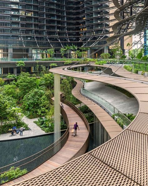 Singapore boasts a wide array of stunning architectural showstoppers. But in its biophilic and green buildings, design ingenuity really shines through. Find out one of the ways on how this city-state works towards a sustainable future. #sustainability #sustainablearchitecture #green #greenliving #livablecity #healthycity #biophlic #greenbuilding #architecture #architrend #architecturetrend #designtrend #designstyle Photo source: Abitare.it High Rise Buildings, Biophilic Architecture, Urban Landscape Design, Public Space Design, Eco Architecture, Landscape Plan, Landscape Architecture Design, Green Architecture, Architecture Design Concept