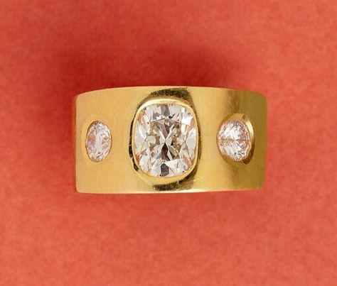 Recent acquisitions - Page 9 of 19 - Inez Stodel Thick Band Engagement Ring, Large Engagement Rings, Thick Gold Band, Gold Ring With Diamond, Jewelry Knowledge, Vintage Gold Rings, Cute Engagement Rings, Future Engagement Rings, Diamond Band Ring