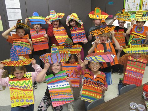 Art Inspirations From Mexico « GMG Art Mexican Hats, Mexico Crafts, World Thinking Day, Mexican Crafts, Mexico Culture, 5 De Mayo, Hispanic Heritage Month, Hispanic Heritage, Heritage Month