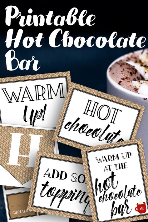 Free Printable Hot Chocolate Bar Kit Hot Chocolate Bar Labels Free Printable, Teacher Hot Chocolate Bar, Hot Cocoa Bar Labels Free Printable, Hot Cocoa Sign Free Printables, Free Hot Chocolate Printables, Free Hot Cocoa Bar Printables, Hot Cocoa Bar Setup, Hot Chocolate Bar Sign Printable Free, Hot Cocoa Bar Printables Free