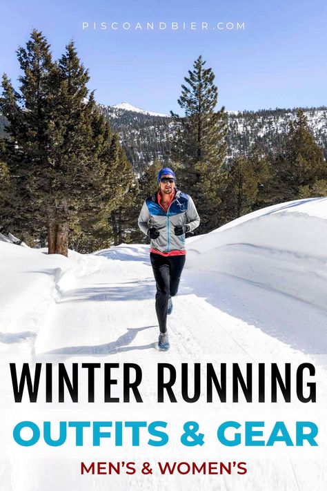 Winter running clothes and gear for men and women. Winter running outfits and equipment. Winter Running Outfits, Running In Winter, Winter Running Outfit, Jogging Pants Women, Winter Running Gear, Running In Snow, Running Winter, Lake Tahoe Winter, Cold Weather Socks