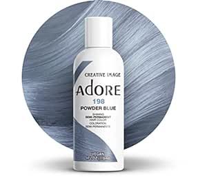 Adore Semi Permanent Hair Color - Vegan and Cruelty-Free Hair Dye - 4 Fl Oz - 198 Powder Blue (Pack of 1) Adore Semi Permanent Hair Color, Adore Hair Dye, Icy Blue Hair, Blue Hair Dye, Dyed Hair Blue, Hair Color Brands, Purple Dye, Semi Permanent Hair Color, Hair Color Blue