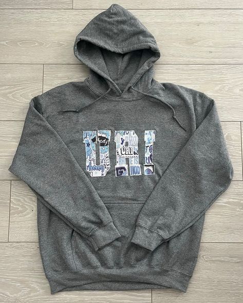 Custom College Cut Out Fabric Hoodie 3 Letters - Etsy Cut Out Hoodie, Tie Dye Sweats, Varsity Hoodie, College Tees, Cami Bra, Sweat Set, 3 Letter, College Hoodies, Mass Production