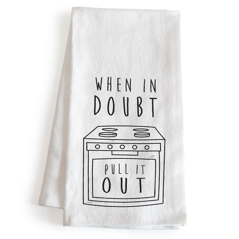 PRICES MAY VARY. Bring joy to your kitchen with our When In Doubt Pull It Out towel and get a quick laugh from guests; Novelty tea towels brighten your happy place as you cook and celebrate The perfect housewarming novelty gift for kitchen, our 18x24 inch funny dish towel with saying is a funny hand towel that anyone can appreciate Line trays with our funny kitchen towel with funny designs or use this kitchen funny dish towel as hot pad; Wipe hands or water droplets using our flour sack dish tow Yea Towels, Mugs For Couples, Funny Kitchen Towels, Funny Towels, Funny Tea Towels, Oven Design, Flour Sack Dish Towels, Kitchen Quotes, Towel Embroidery