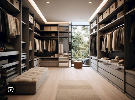 Contemporary Walk In Closet, Luxury Walk In Closet, Walk In Closet Ideas, Massive Closet, House Renovation Design, Custom Closet Design, Walk In Closet Design, Laundry Room Closet, Closet Design Layout