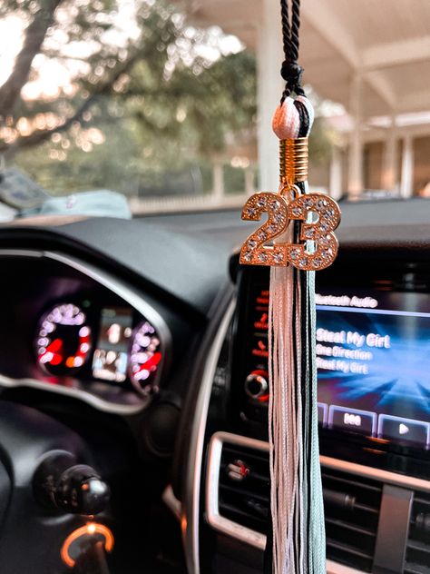 Grad Tassel, Graduation Tassel, Pencil Artwork, Colored Pencil Artwork, Graduation Ideas, In Car, Colored Pencil, Rear View Mirror, Car Decor